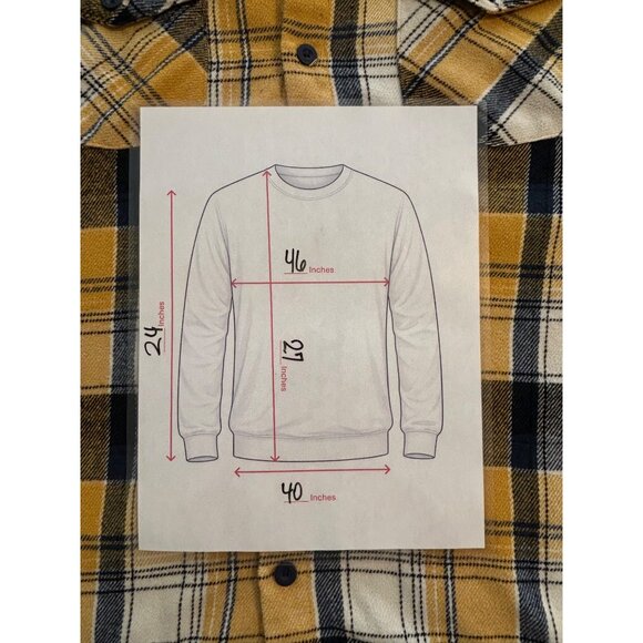 Men's Yellow Navy Plaid Flannel Shirt M Original Deluxe Supply Grunge Lumberjack - Picture 7 of 7